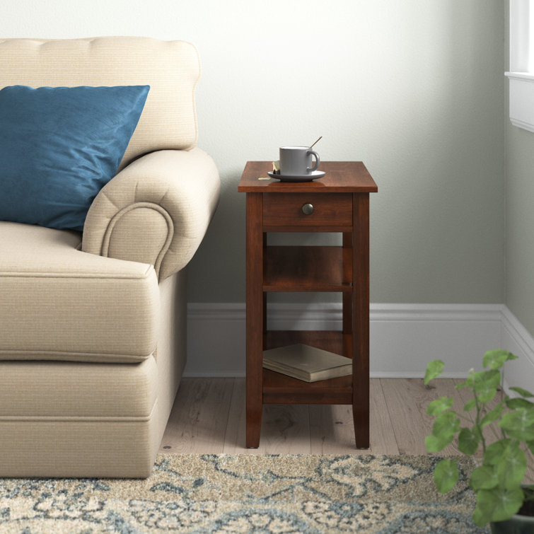 Lark Manor Aamya 24'' Tall End Table with 1 Drawer and Built in Outlets